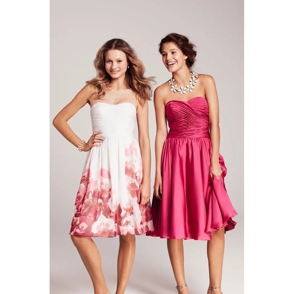 Monique Lhuillier Bridesmaids Chiffon floral Dress - Picture 9 of 9